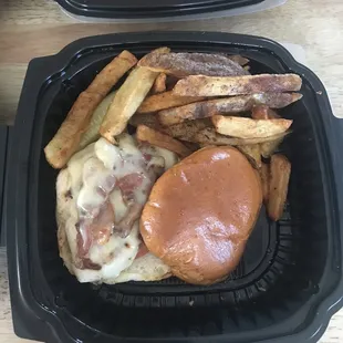 Chicken club with fries