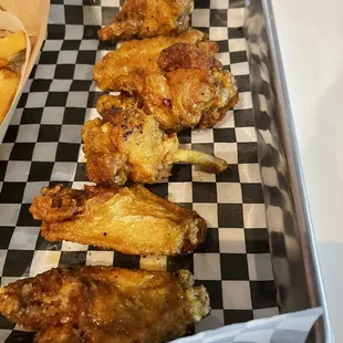 chicken wings and french fries