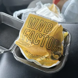 a bag of chips in a car