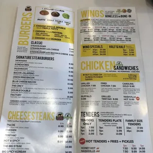 menu