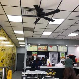 the interior of a fast food restaurant
