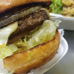 Korean bbq burger &amp; fried rice