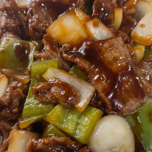 Pepper steak and onions