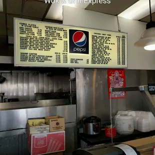 the menu of the restaurant