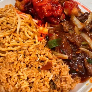 a close up of a plate of food