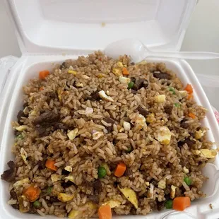 Beef fried rice.