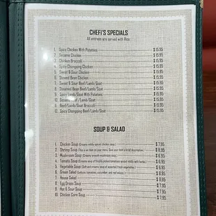 menu