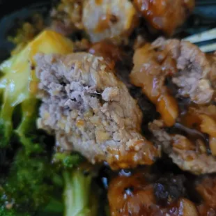 Chewed beef that was so tough I couldn't eat it.