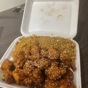 SC21. Sesame Chicken Combo Plate