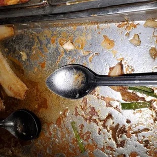 Fish. It was that way when I arrived at 7:20 and they never refilled the tray.