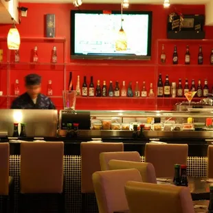 interior, sushi and sashimi
