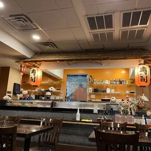 interior, sushi and sashimi
