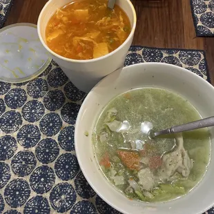 Wor Wonton and Egg Flower Soup. Never tried this place. Seen it here. These soups did not disappoint.