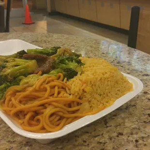 Eating in one item combo broccoli beef