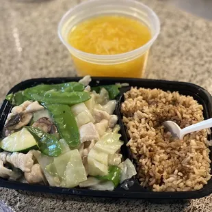 moo goo gai pan &amp; egg drop soup