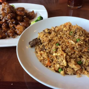 Fried Rice with Sesame Chicken.... Mmmmmmm!