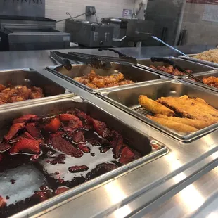 chicken wings and fried chicken, interior