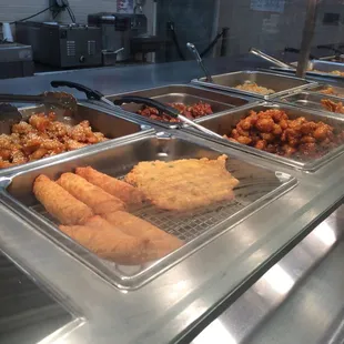 chicken wings and fried chicken, interior