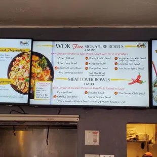 menus on the wall