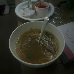 Pho after I added my own Sriracha. No flavor.