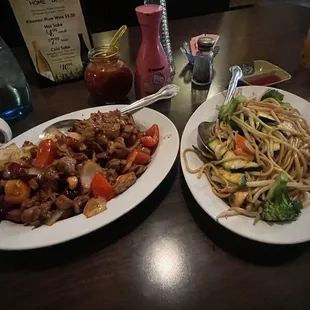 C6 Kung Pao Chicken and VRN1 Vegetable Chow Mein
