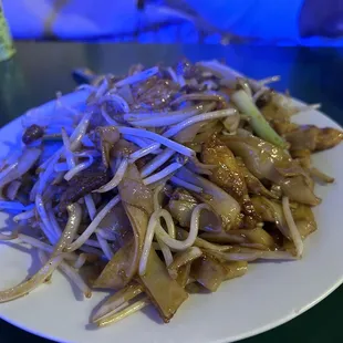Beef and chicken chow fun