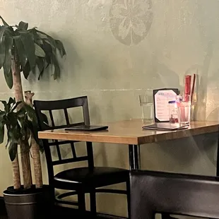 a table and chairs