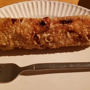 Fried egg rolls ($7.50), vegan by default. Good filling. Huge at 8 inches.