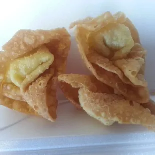 cheese puffs (they also do a crab rangoon with actual crab in it)