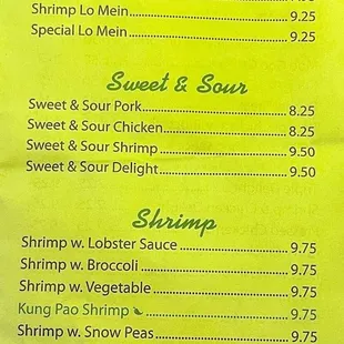 menu