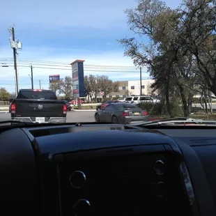 Drive thru and incoming traffic is the only bad thing about this location. Cars coming in all directions.