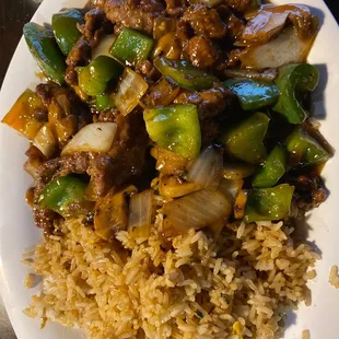 Pepper Steak and fried rice