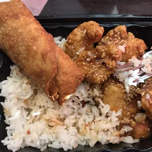 Egg rolls are reasonable sized and delish!