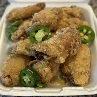 My God!!!! Salt and pepper wings are Gasm too!! Juicy, crispy amazing!! Next time i'm trying the Kung Pao wings!! Yes I love wings Lol!