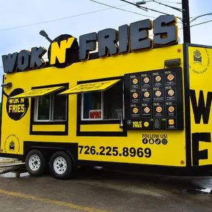 a yellow food truck