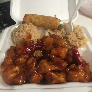 Orange chicken with fried rice