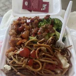 Chow mein Broccoli Beef Orange Chicken