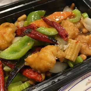 Made to order Kung Pao Shrimp.