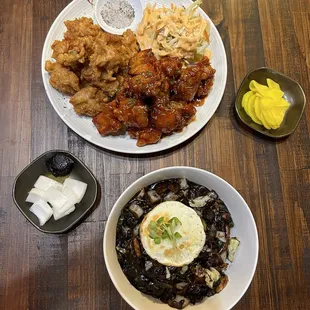 chicken wings and fried chicken, food