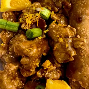 a close up of a plate of food