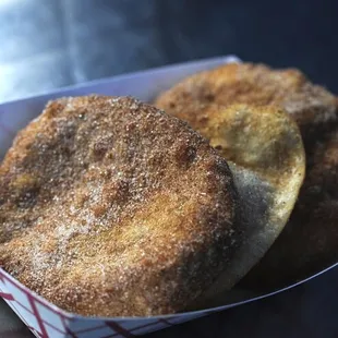 Angel Wings (fried wontons tossed in cinnamon sugar)