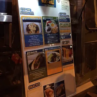 a menu on the side of the truck