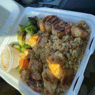 Chicken and shrimp hibachi