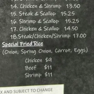 the menu