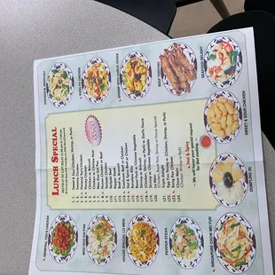 Lunch menu