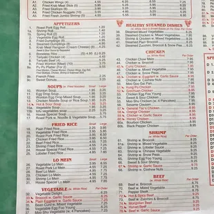 sushi and sashimi, menu