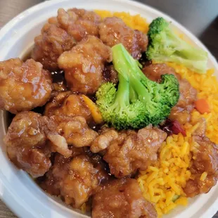 Orange chicken lunch special