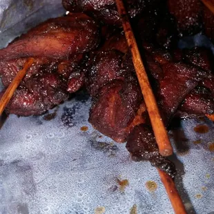 Teriyaki chicken on a stick... Not bad