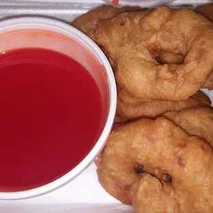 Fried jumbo shrimp, I&apos;m trying to wrap my mind around the circular condition of these particular shrimp..