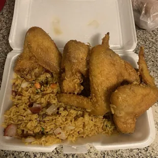 Chicken Wings w/ Pork Fried Rice